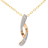 Diamond Pave Swirl Pendant in  9ct Yellow Gold